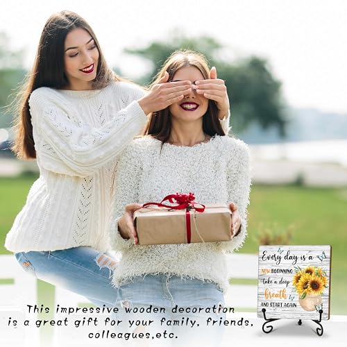 Cartel de Madera Decorativo con Girasol Inspirador miniatura 4