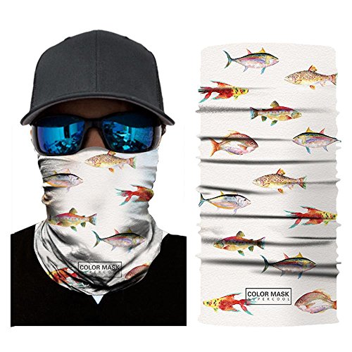 White Animal Camo Print Face Mask, Rave Bandana, Neck Gaiter, Scarf, Summer Balaclava For Dust Wind Uv Protection #TOP24