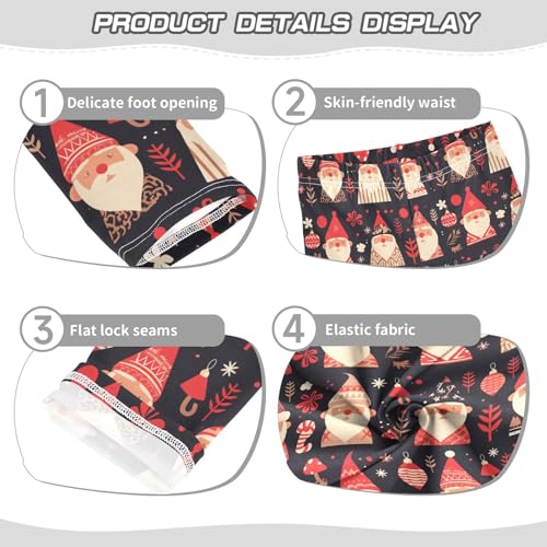 KLL Christmas Texture Gnomes Red Candies Toddler Girl Athletic Leggings Soft High Waisted Pants Sports3