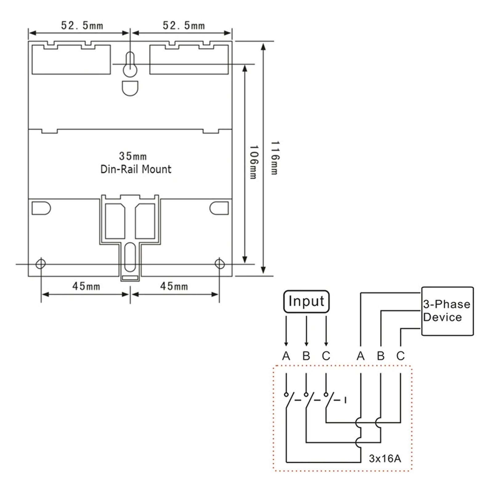 DEBLAN Drei Phasen 380v 415v TIMER programmierbarer Schalter mit Hintergrundbeleuchtung