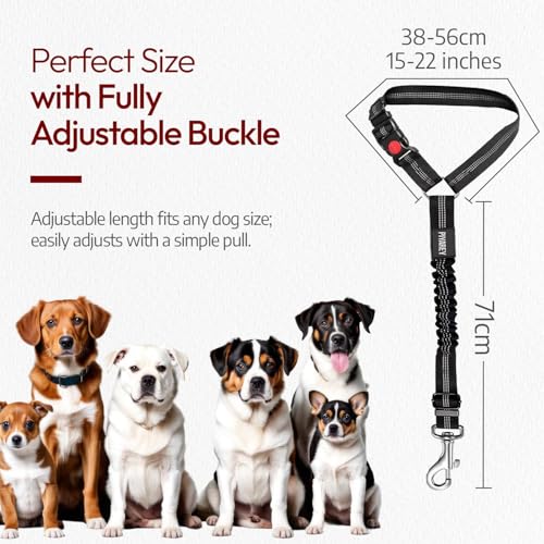 Image of Adjustable Vehicle Pet Travel Restraint Strap, Dog Belt, Tangle-Free 360 Rotatable Strap with Headrest Fixing Buckle for Canine Daily Road Trip Use