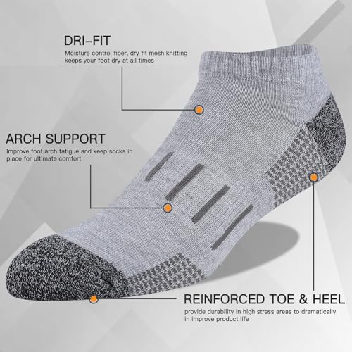 Ankle Socks for Men Cotton Breathable Comfort Cushioned Low Cut Athletic Hiking Running Workout Sports Socks2