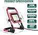 HYCHIKA 2 Sets of 30W LED Work Light, 3500 Lumen Brightness Portable Flood Light with Stand, 6.6 ft Cord for Outdoor/Indoor LED, Car Repair,2-Tool Power Tool Set Combo Kit