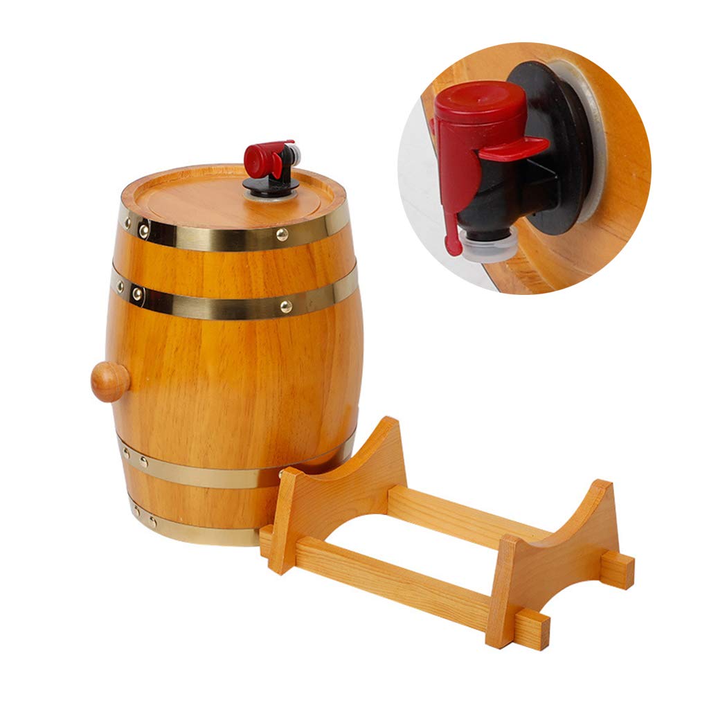 Tonneau de Vin en Chêne Tonneau De Chêne 3L/5L/10L/15L/20L/30L/50L Tonneau De Vin Convient Pour La Vinification Ou Pour Le Stockage Le Tien Whisky, Bière, Du Vin, Bourbon, Cognac(Casier à Vi(Size:10L)
