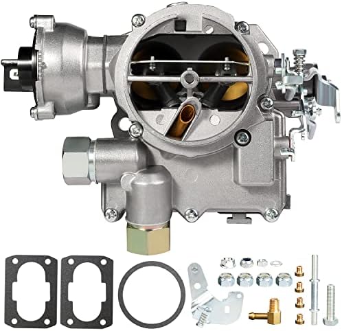 Marine Carburetor 2 Barrel Carb for Mercruiser Rochester Mercarb 3.0L 2.5L 4 CYL Engines with Electric Choke & Jets Gaskets Long Linkage, Replace 3310-864940A01, Base Bolt Pattern is 3 3/4 X 2 inches
