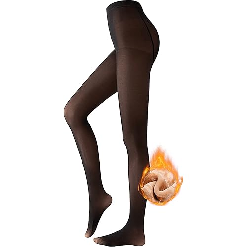 pepdhuk Fleece Lined Tights Sheer Women. Fake Translucent Warm Pantyhose Leggings Sheer Thick Tights for Winter