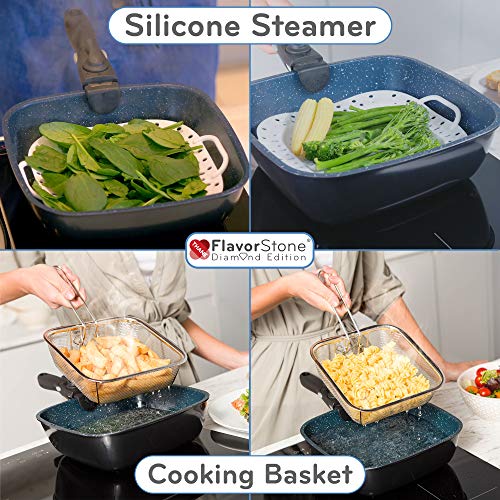 FlavorStone Diamond Non Stick Induction Frying Pan - 24cm Deep Pan (The Pan That Can) Second Image FlavorStone Diamond Non Stick Induction Frying Pan - 24cm Deep Pan (The Pan That Can) Second Image