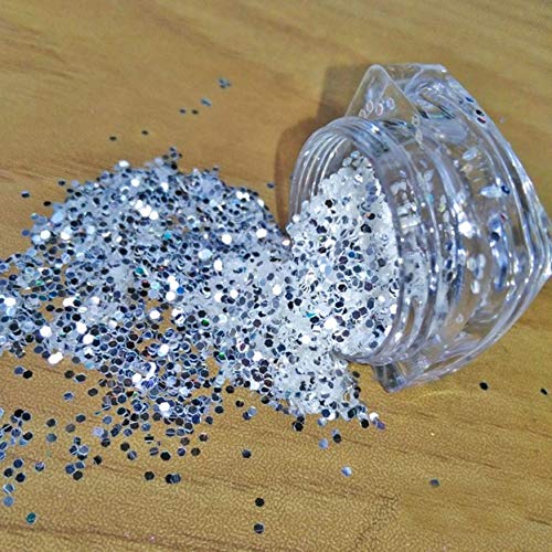 1 Pcs Sequins Silver White Iridescent Nails Glitter Manicure Holographic Mirror Chrome Pigment Kit Splendid Popular Fine Powder Dust UV Gel Polish Acrylic Nail Art Tips Makeup Tools