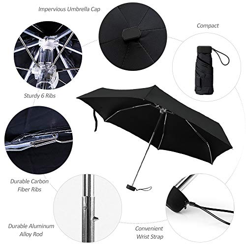 Andoer Guarda-chuva de golfe de viagem mini-guarda-chuva leve dobrável Guarda-chuva de proteção UV p