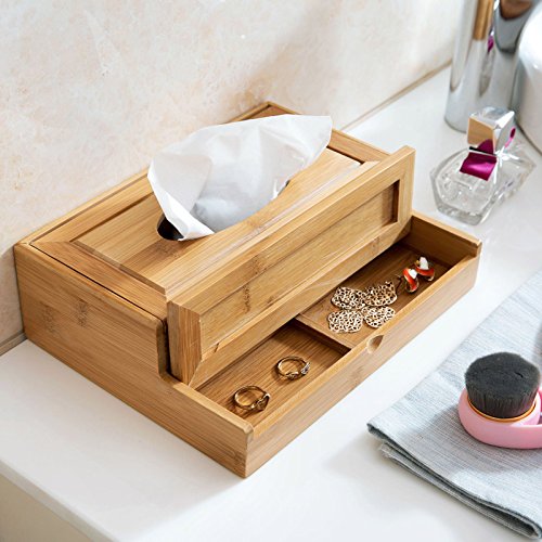 New and Imported Bamboo Tissue Box Creative Desktop Storage Box Living