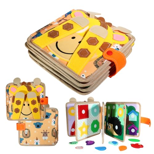 Busy Board ab 1 Jahr, Quiet Book Beschäftigungsbuch für Kleinkinder, DIY-Filz-Beschäftigungsbuch, Beschäftigungsbuch mit Lebenskompetenzen (Orange)