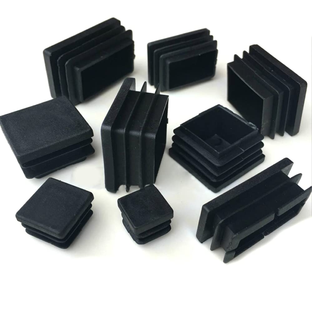Xuulan 2/4/10 Stück Quadratische Schwarze Endkappen aus Kunststoff, Rohr, Rohreinsatz, Stopfen (Color : 10PCS, Size : 100x100mm)