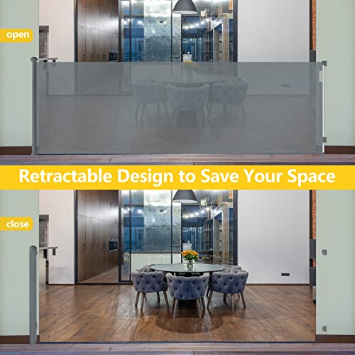 Retractable Baby Gates, 120 Inches Extra Wide Baby Gates Mesh Pet Dog Gate For Stairs Doorways Hallways House Indoor Outdoor #TOP2