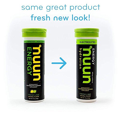 Nuun Sport + Caffeine: Electrolyte Tablets, Fresh Lime, 1 Tube (10 Servings) #TOP4