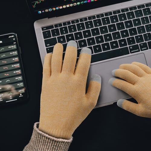 Image of Achiou Winter Gloves, Glove for Men Women, Upgraded Touch Screen Texting Warm Running with Thermal Soft Knit Lining
