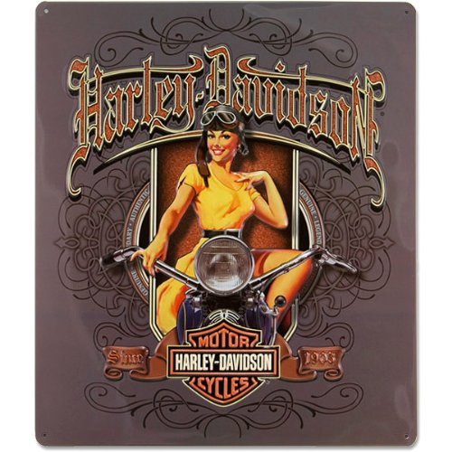 HARLEY-DAVIDSONOld Scroll Babe Tin Sign