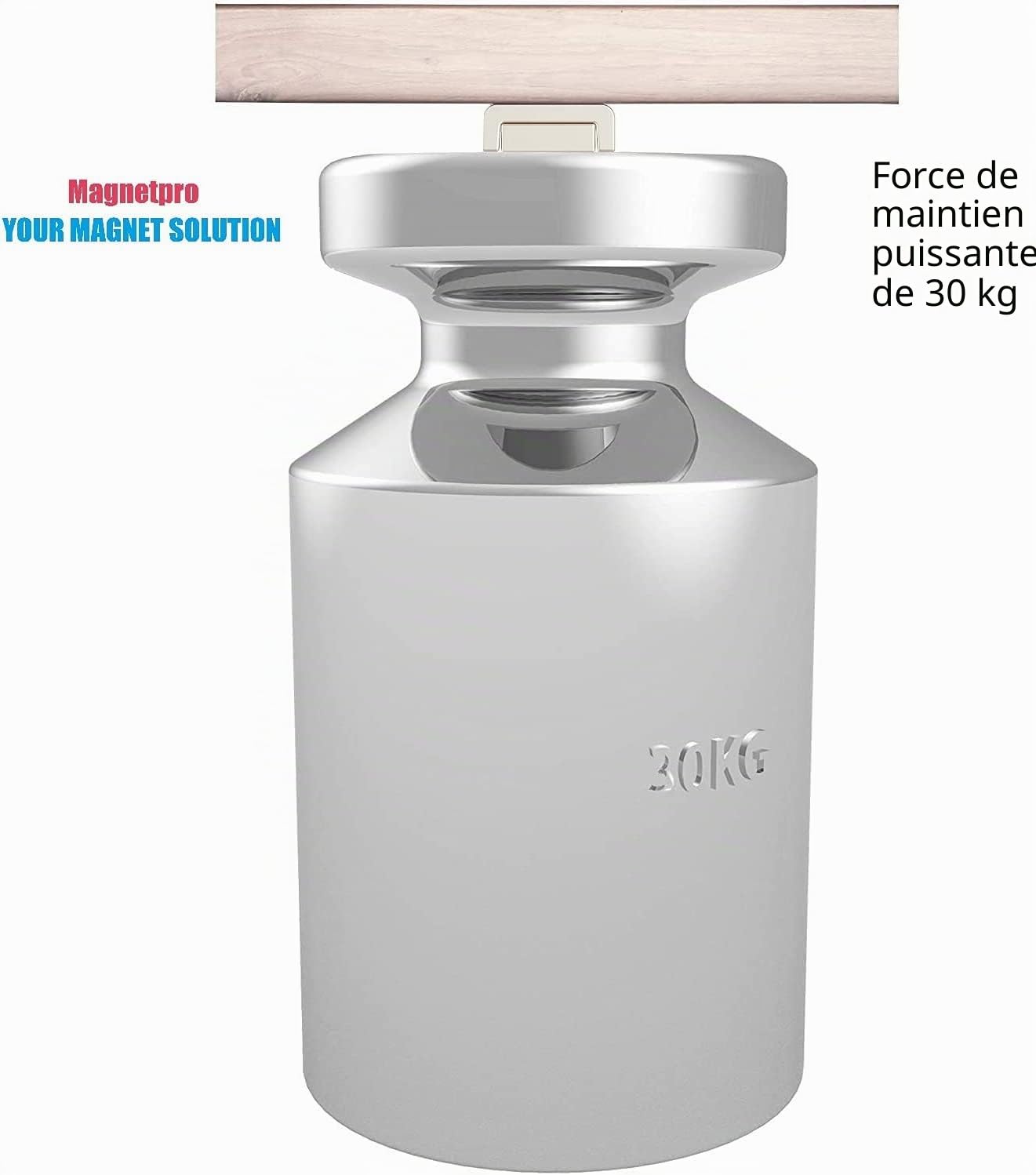 Magnetpro 2 aimants rectangulaires de 30 kg, force 60 x 13,5 x 5 mm, avec trou et capsule en acier, pour usage domestique et industriel avec vis