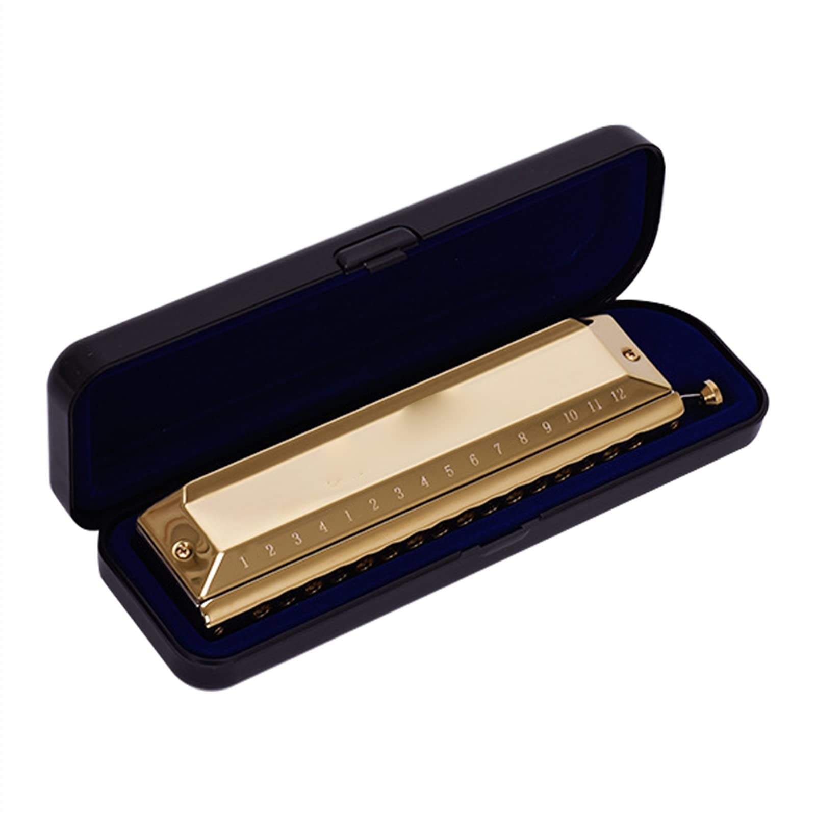 16 Fori 64 Toni Scala Cromatica Armonica in Resina ABS Griglia Bronzo Fosforoso Gong Bambini Principianti Armonica per Principianti (Color : Gold)