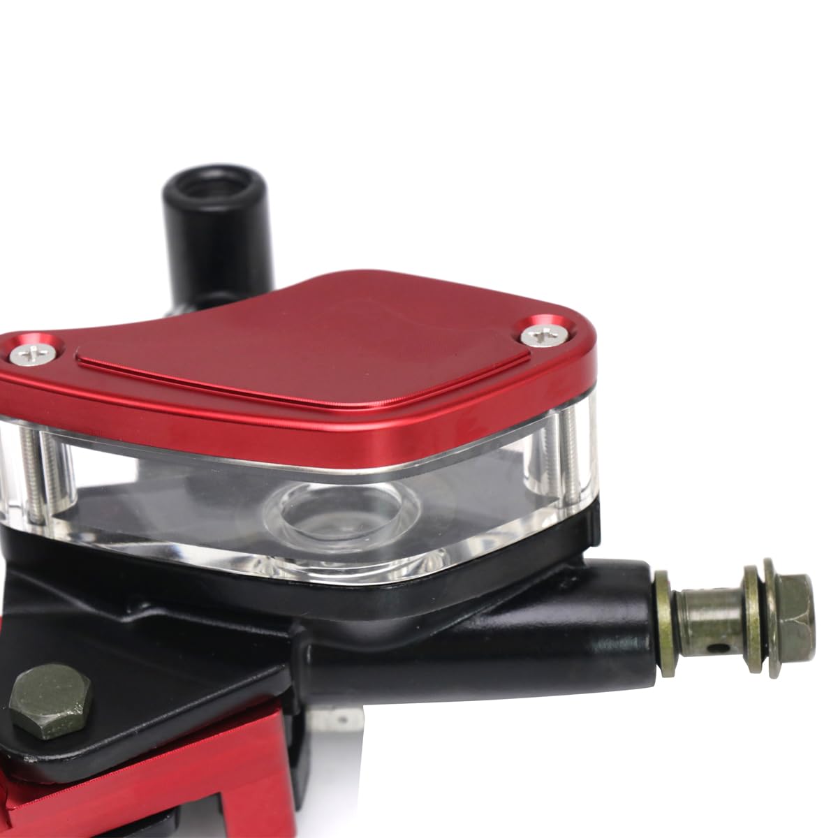 Leva della frizione freno motociclistica universale 7/8 "22 mm CNC Master idraulico Doppia pompa con supporto specchietto di avvertimento (Rosso)