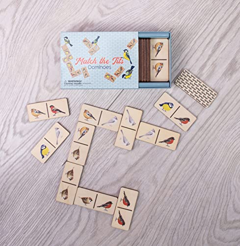 Juego de dominó con piezas de madera en caja de viaje miniatura 5