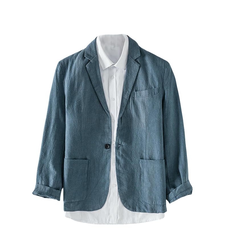 Veste en lin et coton de qualité supérieure pour homme veste de loisirs finitions haut de gamme