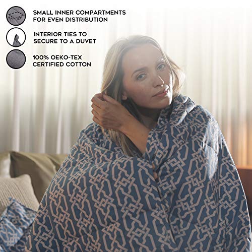 YnM Weighted Blanket — Organic Long Stapled Cotton Material with Premium Glass Beads (Infinite, 48''x72'' 15lbs), Suit for One Person(~140lb) Use on Twin/Full Bed