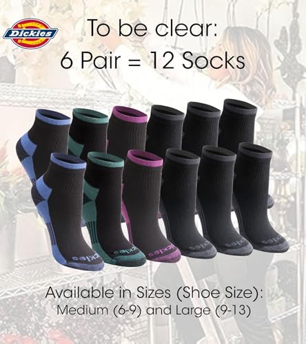 Dickies Women's Dri-tech Moisture Wicking Quarter Socks, Available in M-l (6, 12 Pairs)3