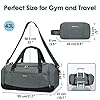 Gym Bag Backpack Mens Weekend Travel Bag with Shoes, Wet Compartments and Toiletry Bag Sports Holdalls Womens with Shoulder Strap and Trolley Sleeve, Grey #3