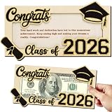 Graduation Gifts 2026 Money Holder for Her Him, Wooden Class of 2026 Graduation Cash Holder, Money Envelopes Box for Cash Gifts for College High School