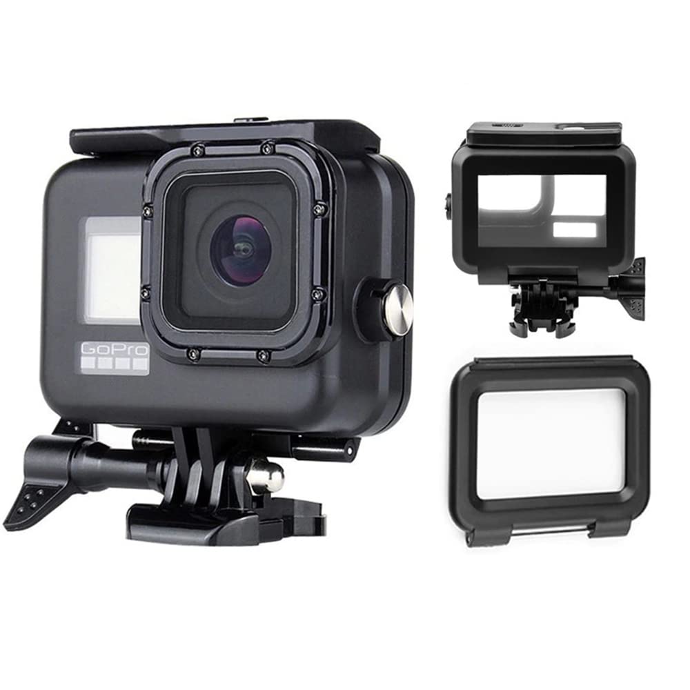 Waterproof Case Compatible for GoPro Hero 10 Hero 9, 50M Water Protective Cover for Action Camera with 2 Back Cover