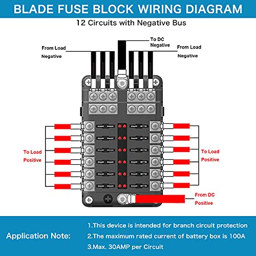 12 Way 12V Blade Fuse Block,12 Circuit Atc/Ato Fuse Box Holder With Led Indicator Waterpoof Cover For 12V/24V Automotive Truck Boat Marine Rv Van Vehicle #TOP4