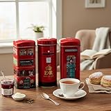 New English Teas British Souvenir 3x Tea Tins with 42 English Breakfast Teabags - Post Box, London Bus, Telephone Box, UK Foods New English Teas British Souvenir 3x Tea Tins with 42 English Breakfast Teabags - Post Box, London Bus, Telephone Box, UK Foods