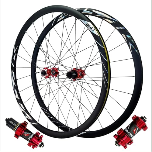 LYDSB Ruedas de Bicicleta de Carretera de Carreras 700C, Aluminio, 29 Pulgadas, Freno de Disco, llanta Delantera y Trasera, Altura de 30 mm, 24 Agujeros, para 7-11 velocidades, 1820 g (t