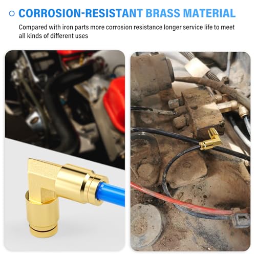 Image of TAILONZ PNEUMATIC 2PCS 1 /2 inch Tube OD DOT Elbow Out Pipe Air Fittings PV-1 /2,Push to Connect Fittings Air Brake Pipe Fittings for Cars、Trucks、Air Brake Systems、Etc.