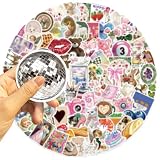 100PCS Cute Aesthetic Stickers Pack for Scrapbook, Vintage Pink Preppy Vinyl Waterproof Sticker Pack for Water Bottles, Laptop, Journal, Kawaii Animals Decals, Decorations Accessories