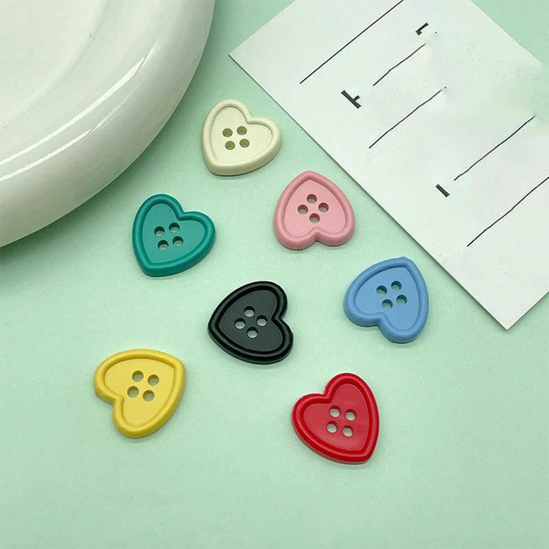 20 pezzi 18 mm bottoni colorati a forma di cuore per abbigliamento maglioni per bambini bottoni carini ricamo fai da te accessori per cucire-rosa-18 mm