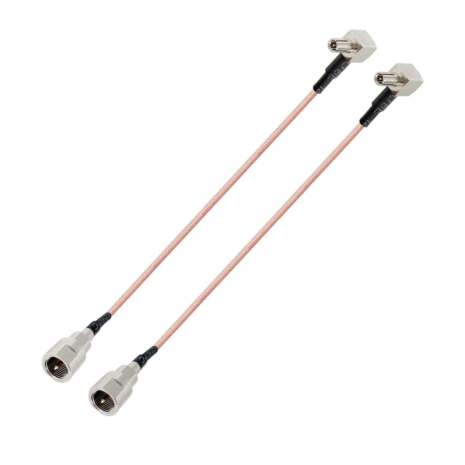 Vecys 2 Sztuki FME Męski do TS9 Męski Kątowy 90 Stopni Kabel Koncentryczny RF RG316 15CM/6IN do Anten 2G 3G 4G LTE Routerów Mobilnego Internetu Szerokopasmowego WLAN Bezprzewodowego
