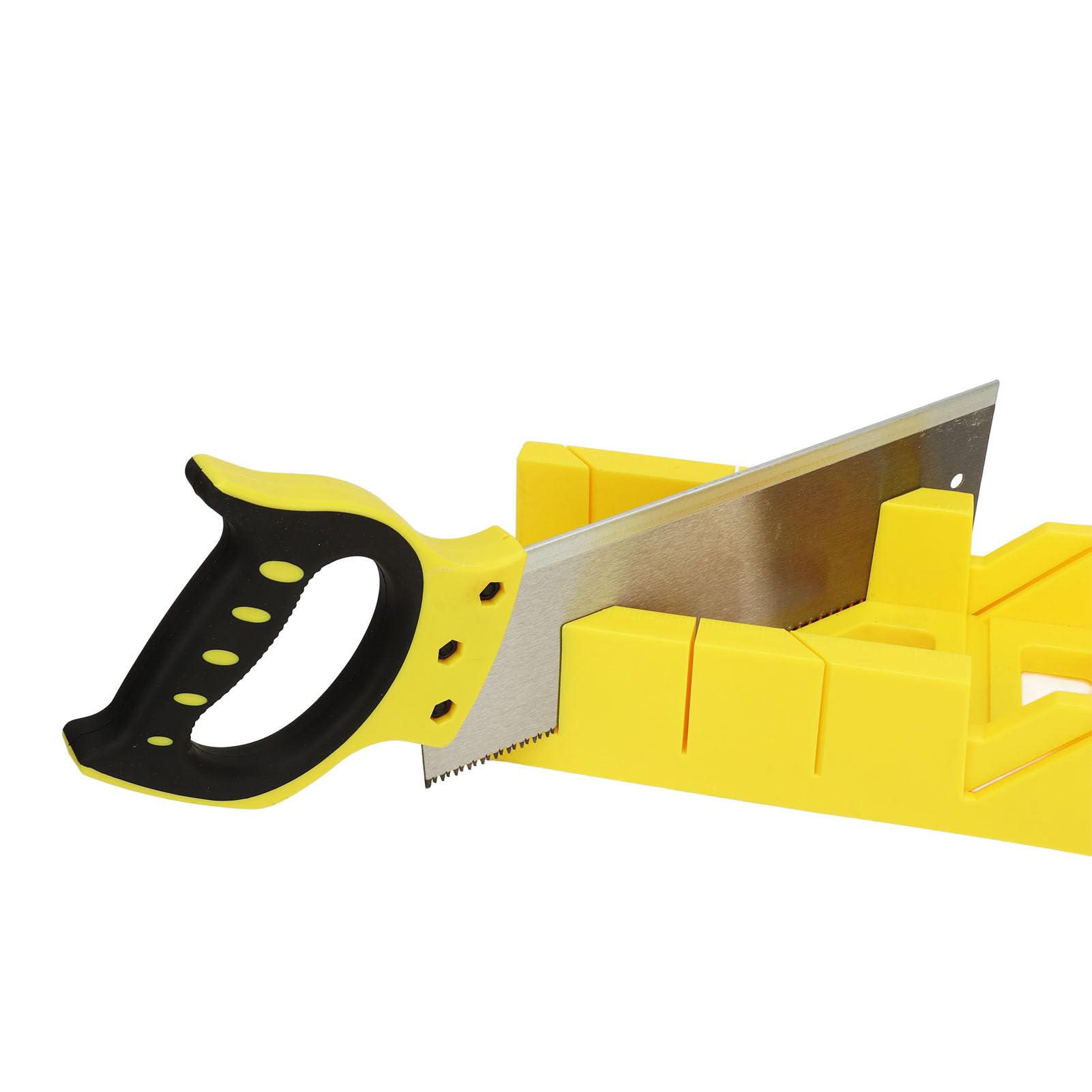 Sierra Ingletadora Multiángulo con Portátil y Ranuras Angulares para un Corte Preciso Caja de Ingletes de Plástico de 12 Pulgadas Ideal para Proyectos de Bricolaje