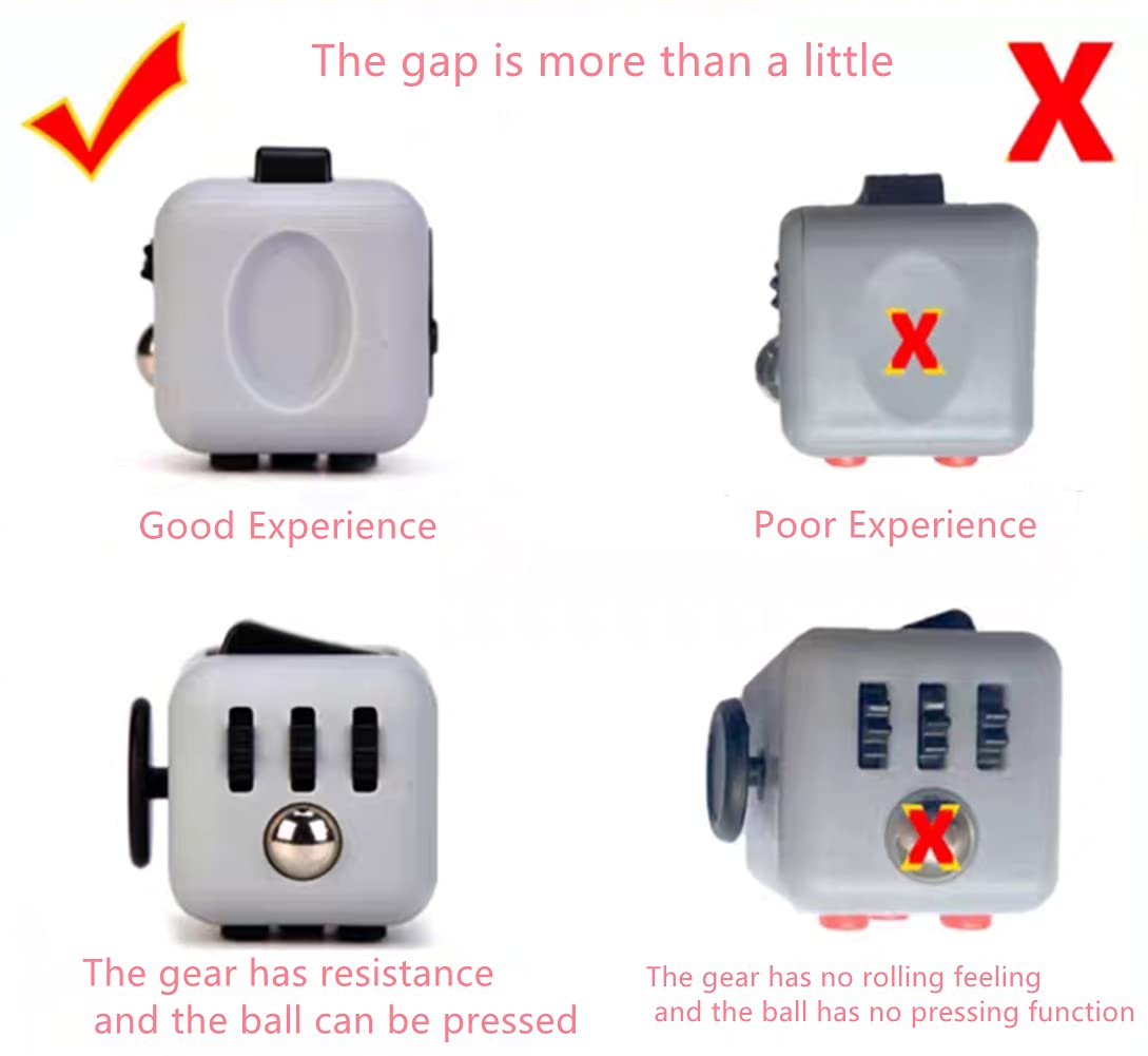 LYTDD Fidget Cubes Juguetes de descompresión para la ansiedad Descomprimir dados Negro Rojo Juguete de escritorio Adultos Alivio del Estrés Cubos Versión Dados Fidget Juguetes