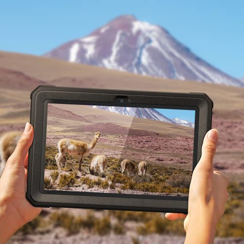 All-New Kindle Fire 7 Tablet Case (12Th Gen, 2022 Release) - Dj&Rppq Lightweight Armor Series Full Body Rugged Hands-Free Viewing Stand With Screen Protector For Amazon Fire 7 Kids Tablet - Black #TOP6