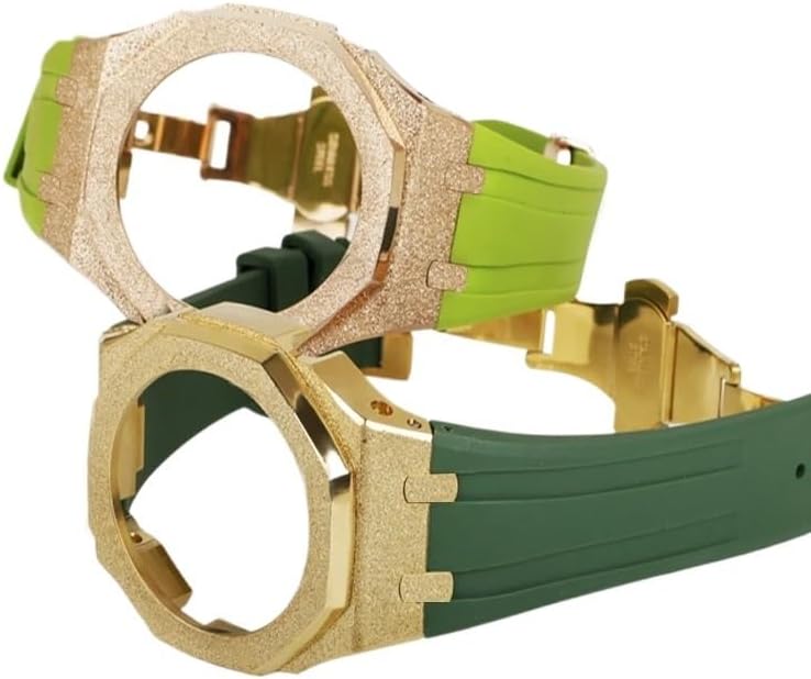 EZZON New Modification Kit For GA-2100 GA2110 Mod Kit Metal Emery Case with Strap, For GA2100 Mod 316L Steel Frosty Scrub Bezel