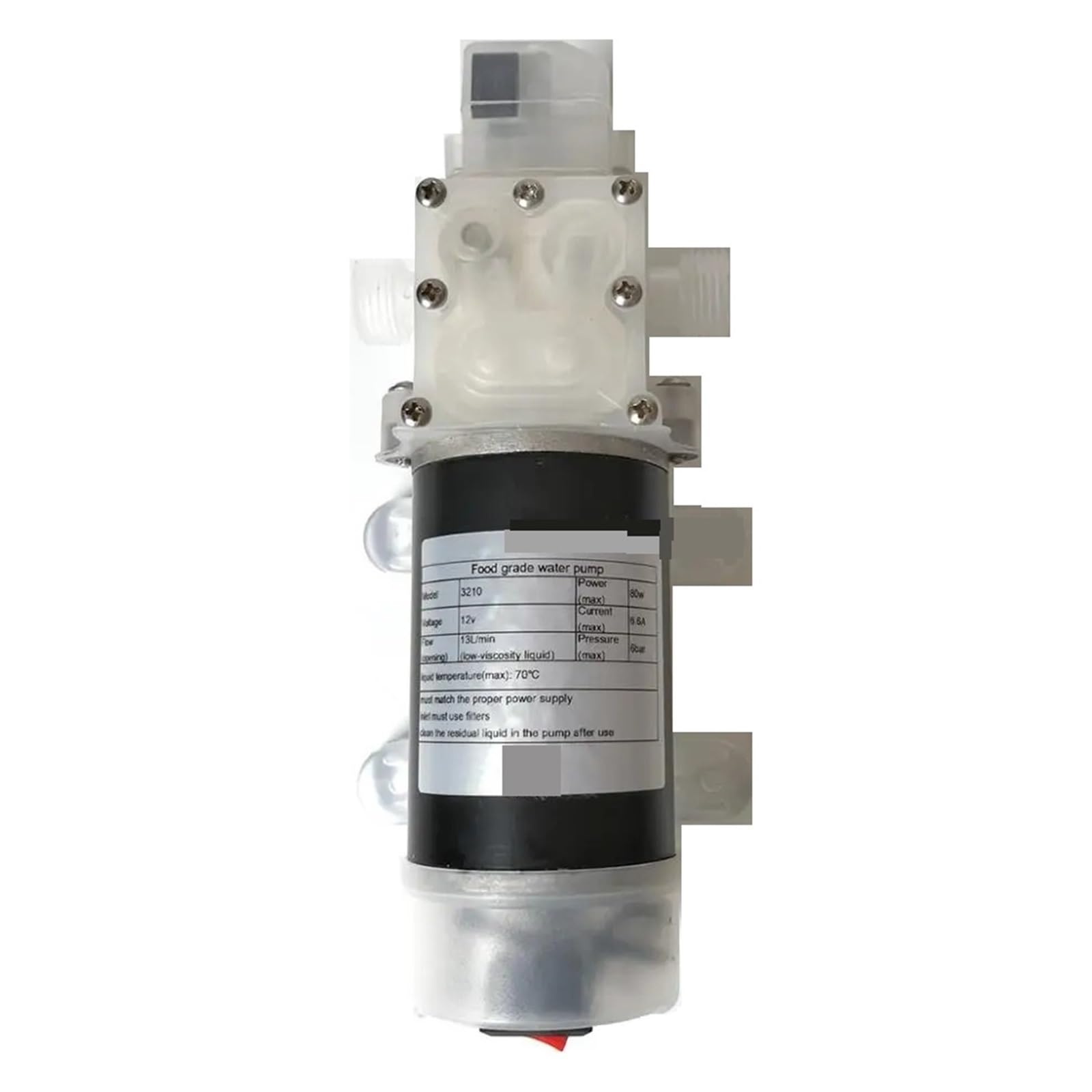 Pompa For Liquidi A Membrana For Uso Alimentare DC 12V 80W Pompa Booster Autoadescante Con Pressostato 13L / Min G1/2 Porta For Latte Di Vino (Size : 12V)