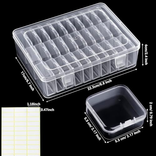 Image of Maxmartt 30 Pack Small Plastic Beads Storage Containers Box, Clear Bead Organizer Case with Snap-Tight Closure Hinged Lid for Storage Small Items, Beads, Crafts, Jewelry, Hardware