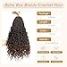 8 Packs Goddess Box Braids Crochet Hair-14 Inch Crochet Box Braids Pre-looped Bohomian Crochet Braids Hair Synthetic Braiding Hair Extensions Crochet Hair for Black Women(1B/30)