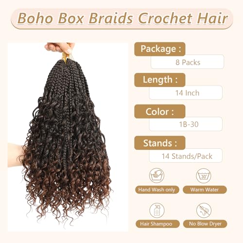 Extensiones de pelo crochet Goddess Box Braids sintéticas para trenzas africanas boho 3