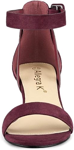 Miniatura 3 de Allegra K Sandalias de tacón bajo con correa de tobillo para mujer