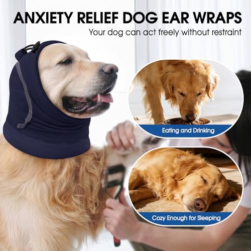 Image of No Shake Ear Wraps for Dogs, Dog Ear Cover with SoundProof Pads