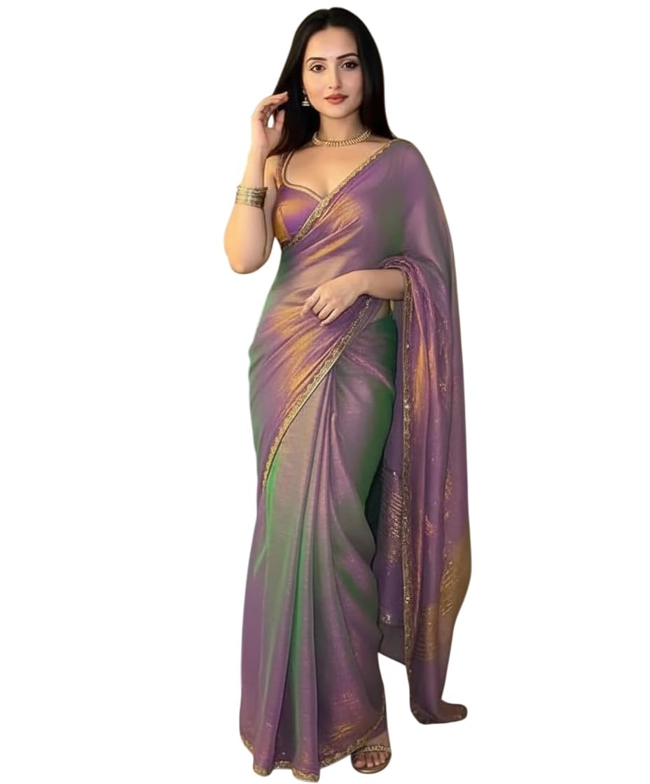 julee Women's Chiffon Solid Saree Fendy Chiffon-ABC-picture-53