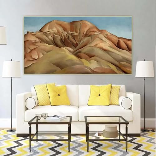 Peinture à l'huile abstraite de paysage montagneux pour déco salon 60x105 cm