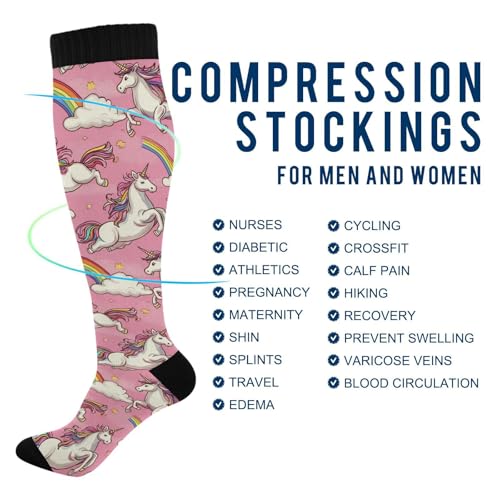 Image of Wusikd Blue Yellow Monster Trucks Compression Socks for Women and Men Circulation Long Socks for Athletic Running 1